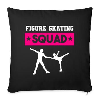 Figure Skating Team Skating Director - Throw Pillow Cover 17.5” x 17.5” - black - Front