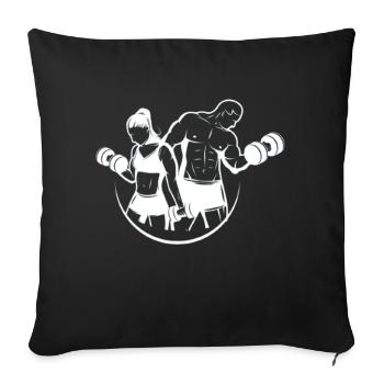 Body building - Throw Pillow Cover 17.5” x 17.5” - black - Front