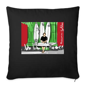 John John Florence Quiver with Background - Throw Pillow Cover 17.5” x 17.5” - black - Front