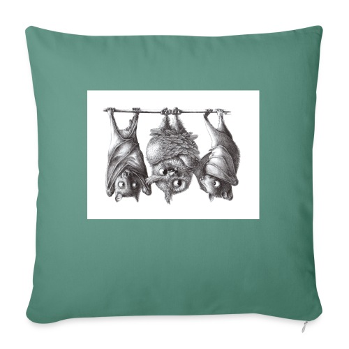 Vampire Owl with Bats - Throw Pillow Cover 17.5” x 17.5”