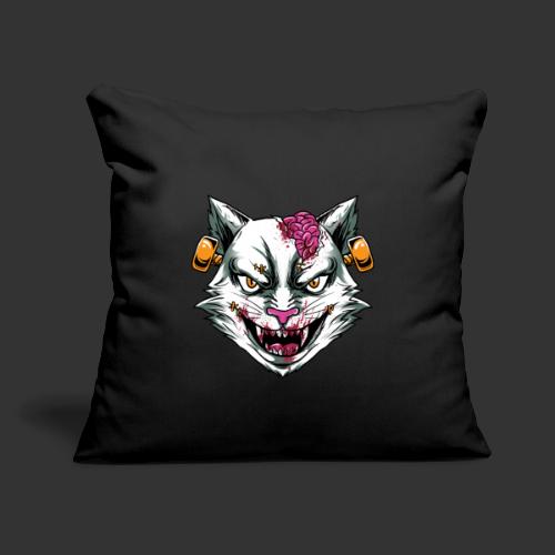 Horror Mashups: Zombie Stein Cat T-Shirt - Throw Pillow Cover 17.5” x 17.5”