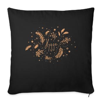Floral Hygge ornament - Throw Pillow Cover 17.5” x 17.5” - black - Front