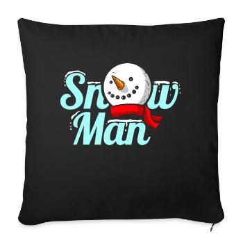 The Snowman Costume For Christmas - Throw Pillow Cover 17.5” x 17.5” - black - Front