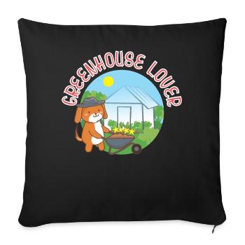 Greenhouse lover - Throw Pillow Cover 17.5” x 17.5” - black - Front