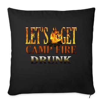 Camo Camping - Throw Pillow Cover 17.5” x 17.5” - black - Front