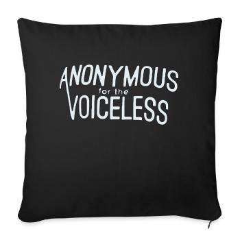 anonymous for the voiceless voice to parliament - Throw Pillow Cover 17.5” x 17.5” - black - Front