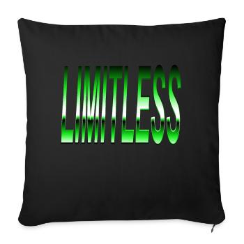 Limitless Ambition–Bold Green Gradient Typography - Throw Pillow Cover 17.5” x 17.5” - black - Front