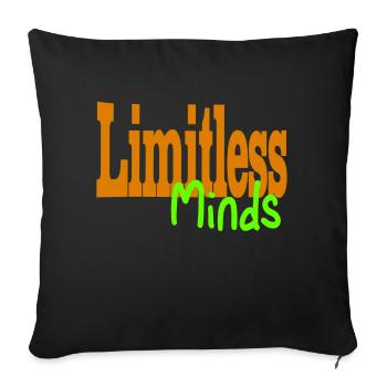 Limitless Minds - Throw Pillow Cover 17.5” x 17.5” - black - Front