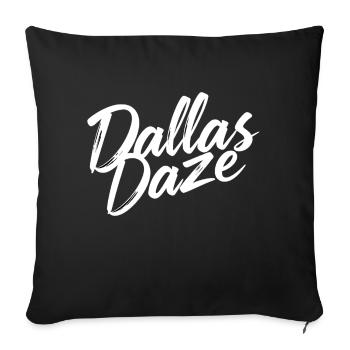 Dallas Daze Text Design with Bold Brushstroke Effe - Throw Pillow Cover 17.5” x 17.5” - black - Front