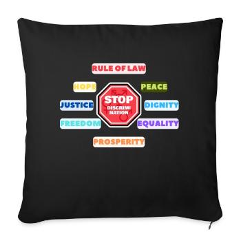 Stop discrimination human rights - Throw Pillow Cover 17.5” x 17.5” - black - Front