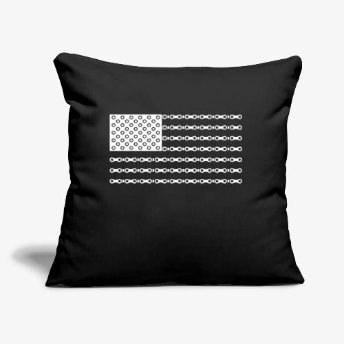 Bicycle Chain American Flag - Throw Pillow Cover 17.5” x 17.5”