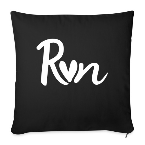 RUN (heart) - Throw Pillow Cover 17.5” x 17.5”