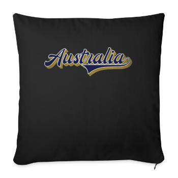 Australia Typography Vintage Look - Throw Pillow Cover 17.5” x 17.5” - black - Front