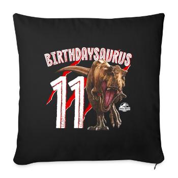 Jurassic World Birthday Design Birthdaysaurus 11 - Throw Pillow Cover 17.5” x 17.5” - black - Front