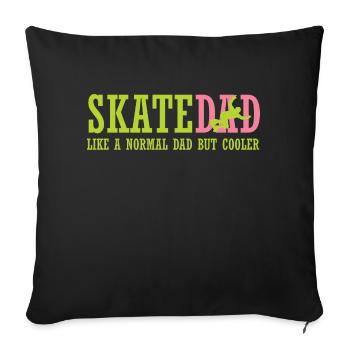 Skating dad - Throw Pillow Cover 17.5” x 17.5” - black - Front