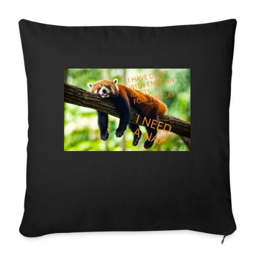 Fox napping meme - Throw Pillow Cover 17.5” x 17.5”