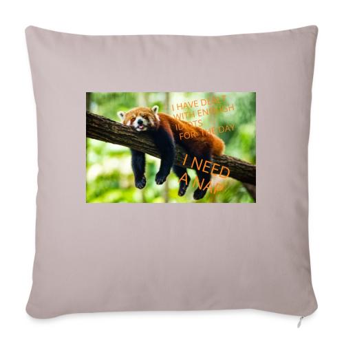 Fox napping meme - Throw Pillow Cover 17.5” x 17.5”