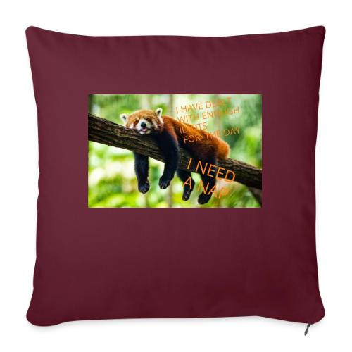 Fox napping meme - Throw Pillow Cover 17.5” x 17.5”