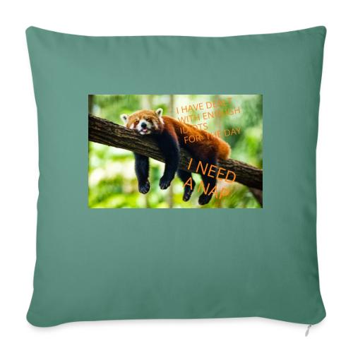 Fox napping meme - Throw Pillow Cover 17.5” x 17.5”