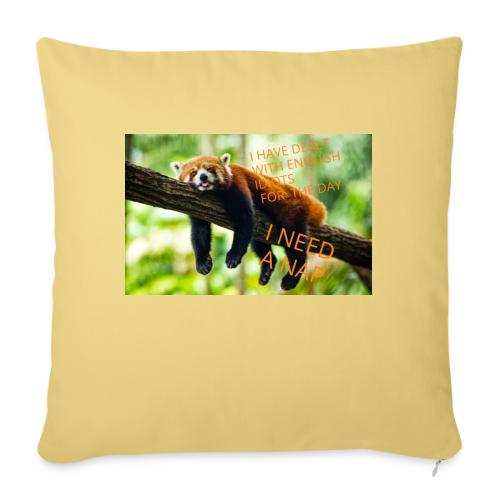 Fox napping meme - Throw Pillow Cover 17.5” x 17.5”