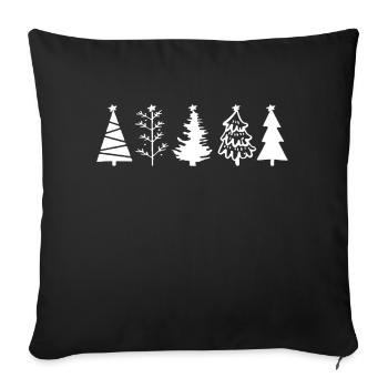 Christmas Trees Shirt - Pine Trees - Nature Lover - Throw Pillow Cover 17.5” x 17.5” - black - Front