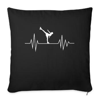 skate pulse - Throw Pillow Cover 17.5” x 17.5” - black - Front