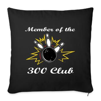 300 Club Bowling Burst - Throw Pillow Cover 17.5” x 17.5” - black - Front