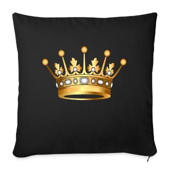 Monarch Gold crown pearl VIP jewels - Throw Pillow Cover 17.5” x 17.5” - black - Front