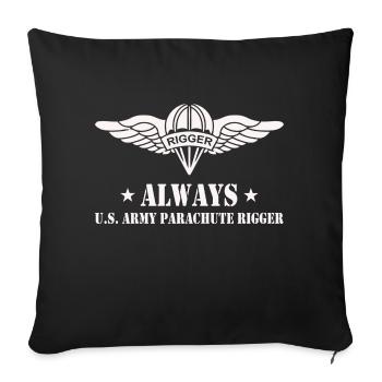 Us Army parachute rigger - Throw Pillow Cover 17.5” x 17.5” - black - Front