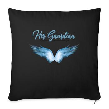 Her Guardian - Throw Pillow Cover 17.5” x 17.5” - black - Front