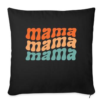 Mama mummy mother- mom baby - Throw Pillow Cover 17.5” x 17.5” - black - Front