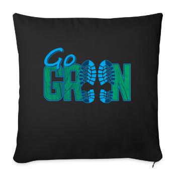 Green Footprint - Throw Pillow Cover 17.5” x 17.5” - black - Front