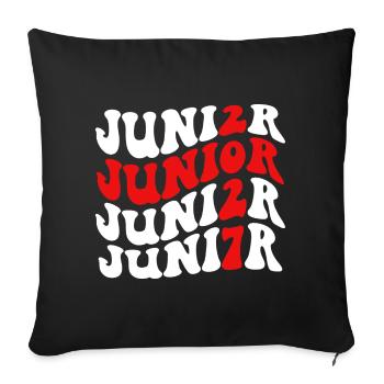 Junior 2027 Red Colorful Graduation - Throw Pillow Cover 17.5” x 17.5” - black - Front
