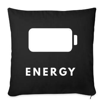 Energy Glyph Battery Pulse - Throw Pillow Cover 17.5” x 17.5” - black - Front