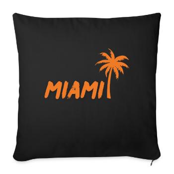 Miami - Throw Pillow Cover 17.5” x 17.5” - black - Front