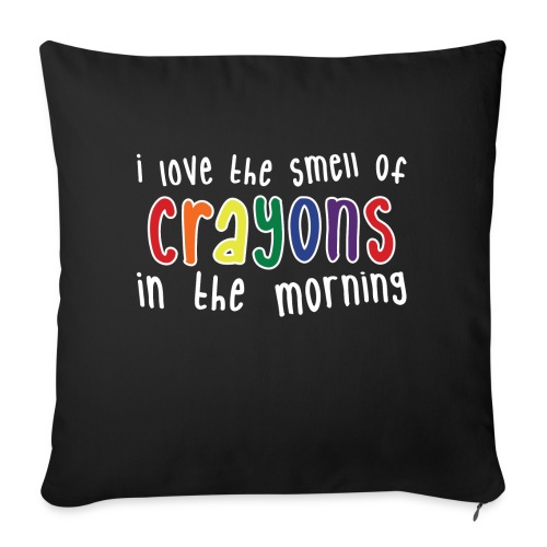 Crayons dark - Throw Pillow Cover 17.5” x 17.5”