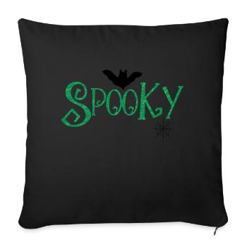 Spooky Design In Green - Throw Pillow Cover 17.5” x 17.5” - black - Front