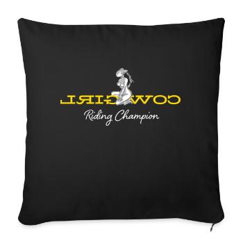 Sexy Cowgirl - Reverse Cowgirl - Girl Apparel - Throw Pillow Cover 17.5” x 17.5” - black - Front