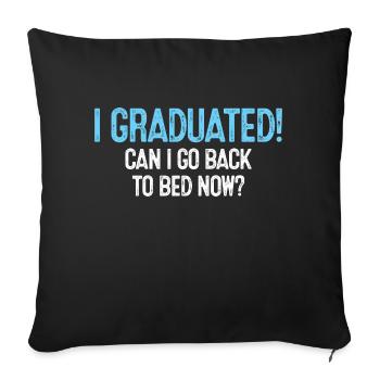 Graduation Graduate Senior Student - Throw Pillow Cover 17.5” x 17.5” - black - Front