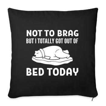 Sleepy Polar Bear Zookeeper - Throw Pillow Cover 17.5” x 17.5” - black - Front