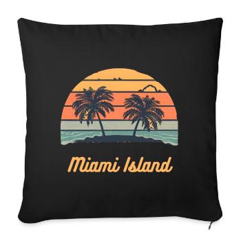 Miami Island - Throw Pillow Cover 17.5” x 17.5” - black - Front