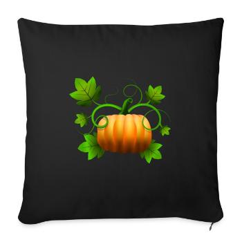 pumpkin halloween - Throw Pillow Cover 17.5” x 17.5” - black - Front