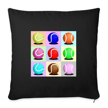Cadeau pour joueurs et joueuses de padel - Throw Pillow Cover 17.5” x 17.5” - black - Front