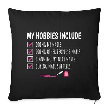 Nailist Technician Funny Saying Nail Tech Art Arti - Throw Pillow Cover 17.5” x 17.5” - black - Front