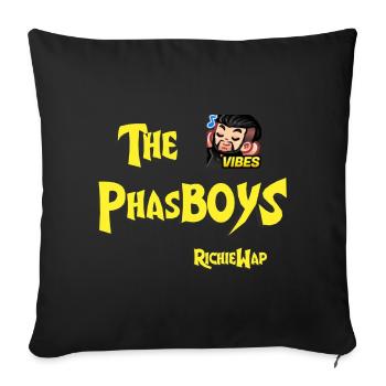RichieWap - Vibes only - The PhasBOYS - Throw Pillow Cover 17.5” x 17.5” - black - Front