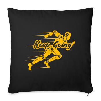 💪 Keep Going – No Limits, No Excuses - Throw Pillow Cover 17.5” x 17.5” - black - Front