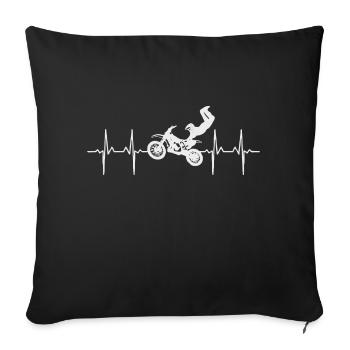 MOTOCROSS - Throw Pillow Cover 17.5” x 17.5” - black - Front