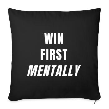 Victory Mindset Motivational Quote Mindset Success - Throw Pillow Cover 17.5” x 17.5” - black - Front