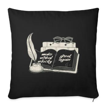 Poetry Slam Verbal Velocity Slam Poetry - Throw Pillow Cover 17.5” x 17.5” - black - Front