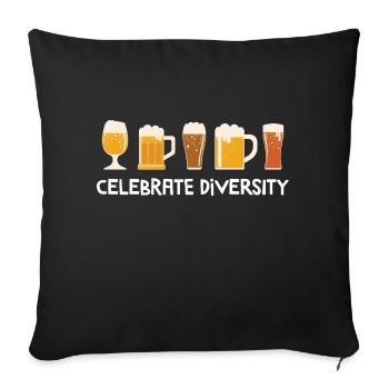 Celebrate Diversity - Throw Pillow Cover 17.5” x 17.5” - black - Front